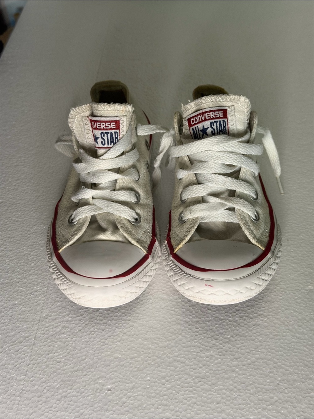 Converse Kids White & Red Low Top Sneakers